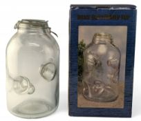 Steams Edge Glass Jar Minnow Trap, unused in original box, 36cm tall