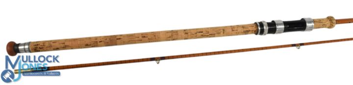 B James & Son England Richard Walker Mk IV split cane carp rod, 28