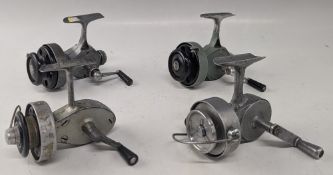 2x Record of Zurich LHW spinning reels, one half bail, one finger pick up, a Stucki Swiss made reel,