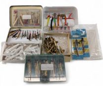 Good collection of Devon minnows, in wood, brass, some with mounts, 28 unpainted shells, a box of 20