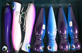 Seven JFP & Yo Zuri saltwater popper lures up to 8