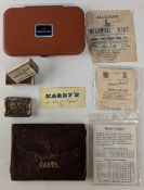 Hardy Neroda contemporary fly box with selection of flies/lures, a Hardy Brothers pigskin cast/fly