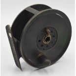 J B Mosscrop Manchester 1891 Patent 5" bronze fly reel, cage drum with face brake tensioner, domed