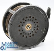 Hardy Perfect brass faced alloy salmon fly reel, 4-1/4