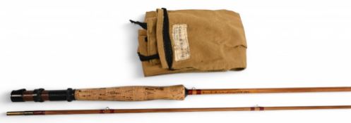 Caudle & Rivaz Ltd Impregnated 8ft 2pc split cane trout fly rod #5/6 built for Anton Rogers by