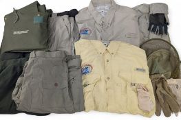 Fishing Clothes and Waders: to include a pair of Hodgman waders with braces, size M, Orvis fleece