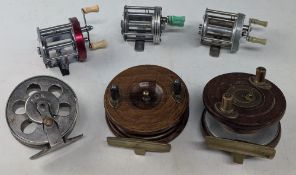 Nottingham wood/brass starback reel, 3 ½