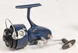 Garcia Mitchell 410 A fixed spool reel in blue finish stamped 4277310 to the foot, LHW, bail arm,