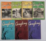 1938-1949 Angling Magazine quarterly fishing magazines, with issues 6, 8, 9, 39, 49, 36 and 57. F/