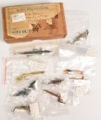 Collection of vintage quill minnows, 1.5