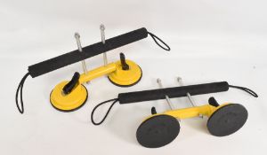 Pair of suction roof top rod holders, front/back, glass suction plates, 14