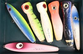 7x Orion saltwater & popper lures, up to 8 ½