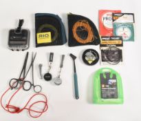 Mixed Selection of Fishing Accessories inc Wychwood top pocket clip fly box, Pair of forceps,