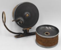 Fine Malloch Patent alloy side caster reel, 3 ¼