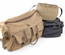 Large Ralph Lauren canvas bag, with fishing creel, and a Cobra fitted bag with line and spare