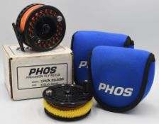 Phos Ukon Big Game 9/10 weight, high tech fly reel, made in USA, 3 3/8