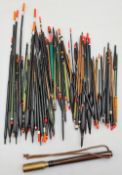 Quantity of Fishing Floats, Wagglers and a brass headed priest, the floats makers inc Billy Lane,