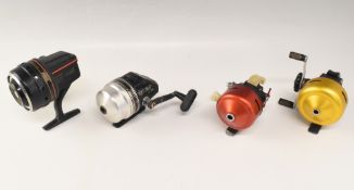 4x Closed Face reels Made in Japan - features 2x ABU-matics, a Ryobi BLR8 and a Daiwa 120M