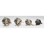 A collection of Atlas Portage Multiplier reels, all with counter balanced handles, on/off check
