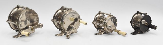 A collection of Atlas Portage Multiplier reels, all with counter balanced handles, on/off check
