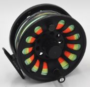 Vision Deep 910 alloy fly reel in black finish, counter balance weight, rear drag adjuster,
