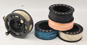 Greys Alnwick GRX alloy cassette trout fly reel, 5/6# with 4 spare cassettes, 3 ½