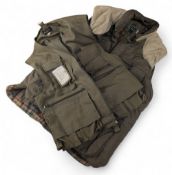 Fly Fishing Waistcoats, both by Champion, a canvas waistcoat size L, and padded and lined