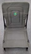 Pro Performance Folding Fishing Seat/Chair, green padded fabric with adjustable feet - in fair