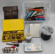 Vintage Fishing Tackle and Accessories, to include a good collection of metal Hardy rod acorns, a