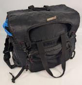 Scierra large Fishing Tackle Bag, black fabric with Velcro reel sections inside, have coarse fishing