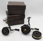 Fine Hardy the Hardex No.2, Mk1 spinning reel, black finish with chrome housing, half bail, c/w