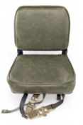 Fishing Boat Seat, waterproof nylon fabric green covering with fixing straps, in good used