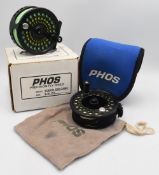 Phos Ukon Big Game 9/10 weight, high tech fly reel, made in USA, 3 3/8