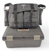 Large Scierra Fishing Holdall, plus a Curver fishing tackle storage box with fly tying contents used