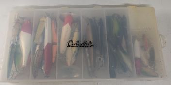Cabelas Fishing Tackle Lures & Plugs, a good selection - in plastic storage case