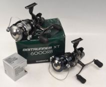 Shimano 6000 XTRB baitrunner reel, twin handles, little used, with spare spool, in MOB, a similar