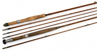 Ogden Smith London split cane trout fly rod 10ft 3pc with spare tip, alloy/brass reel fitting and