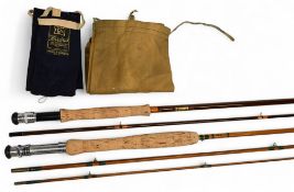 Hardy Alnwick hollow glass trout fly rod, 9ft 2pc line 6#, alloy uplocking reel seat, lined butt