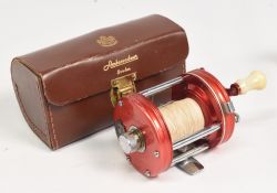 ABU Ambassadeur 6000 multiplier reel no apparent stamp to foot, in red and chrome finish, star drag,