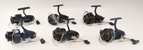 6x Various Mitchell fixed spool reels - varying models and examples, all appear LHW - varying