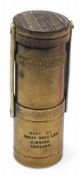 Scarce Hardy Bros Ltd Zephyr Dry Fly Pocket bottle - constructed in brass with wood and cork lid,