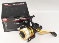 Penn 760L Slammer Live Liner, free spooling spinning reel, little used condition, c/w papers in