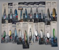 20x Carded Fladen Fishing Lures and Spinners, unused fishing tackle, all carded G