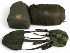 Buffalo 4 Season outer and inner Sleeping Bag, two good used sleeping bag rolls, survival aid in