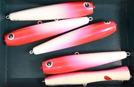 5x saltwater surface poppers, by JFP & Dave Lewis, sizes up to 8