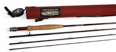 St Croix Imperial 9' 4 piece graphite trout fly rod, line rate #4, polished wood spacer and up