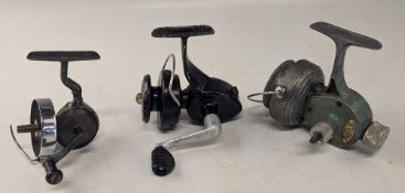 DAM Spinette vintage spinning reel, front drag, drag button stuck, plus 2 other reels for spares,