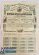 United States The Central Appalachian Rail Road Company Ltd, Kentucky. Bearer Certificate for 500