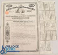 The Anglo-Australian Investment Finance & Land Company Limited. Registered 5% Bond 1890. Map