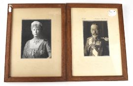 ROYALTY - George V and Queen Mary - pair of official portrait photographs - the one of George V by